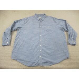 True Nation Shirt Mens 3XLT Light Blue Chambray Button‎ Front Long Sleeve Pocket